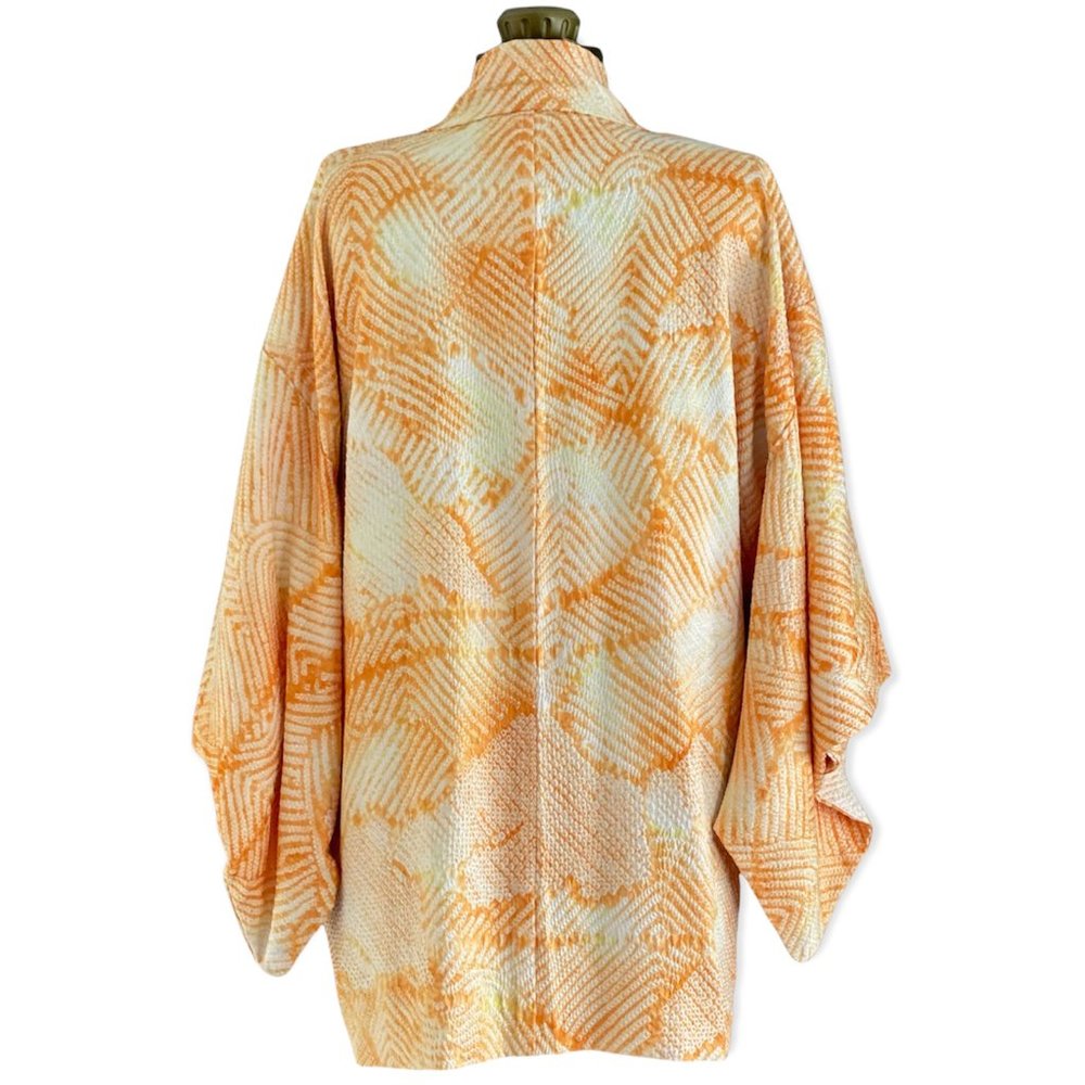 Vintage 1950's 1960's Japanese Silk Shibori Haori *Kimono Coat*